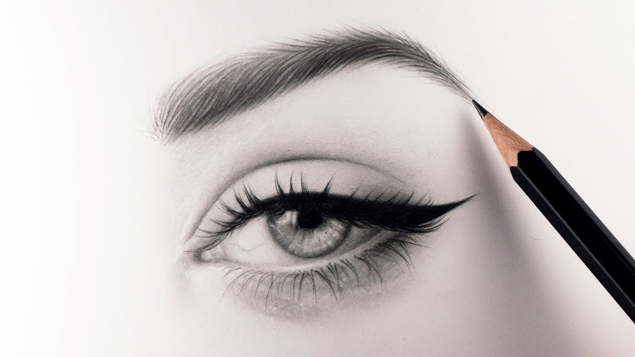 How To Draw An Eye With Makeup On Paper | Saubhaya Makeup