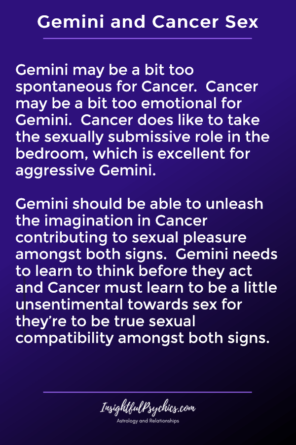 Gemini And Cancer Compatibility In Sex Love And Friendship